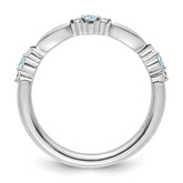 14k White Gold Stackable Expressions Aquamarine and Diamond Ring